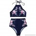 Bikini Set,Han Shi Women Fashion Printing Halter Push-up Padded Bra Swimsuit Swimwear Navy B0793M4DLG